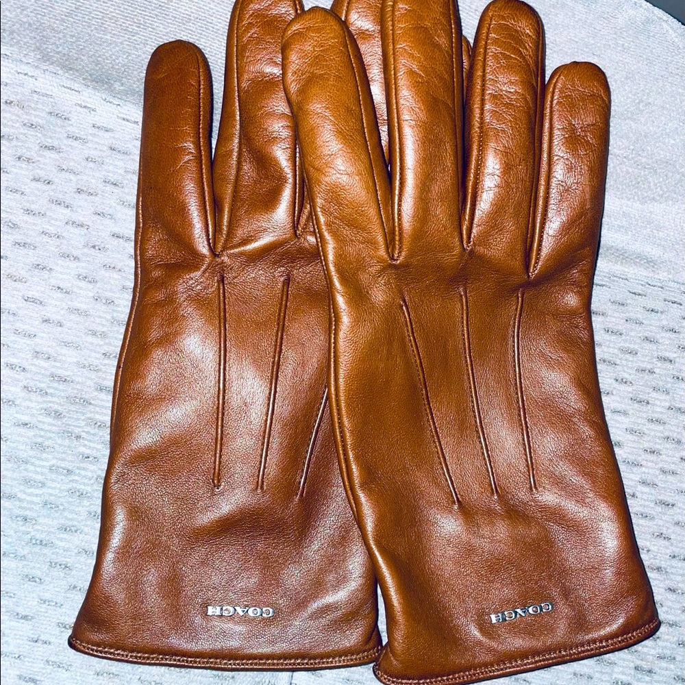 Mens Size Large Leather Coach Gloves